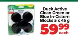 Food Lover's Market Duck Active Clean Green or Blue In-Cistern Blocks 5 x 45 g offer