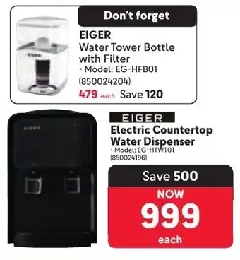 Makro EIGER Electric Countertop Water Dispenser offer