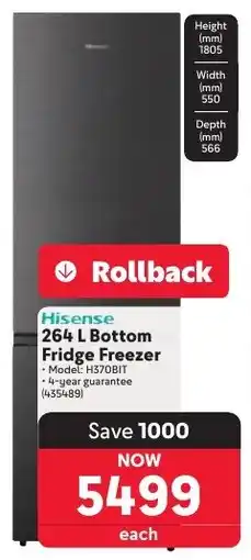 Makro Hisense Bottom Fridge Freezer offer