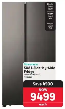 Makro Hisense Side-by-Side Fridge offer