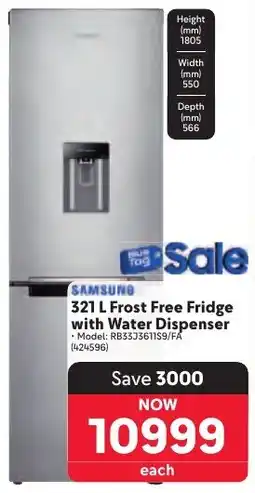 Makro SAMSUNG Frost Free Fridge with Water Dispenser offer