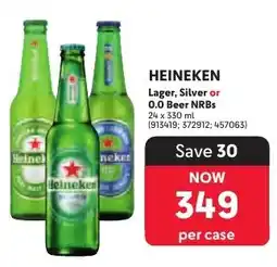 Makro HEINEKEN Lager, Silver or 0.0 Beer NRBs offer