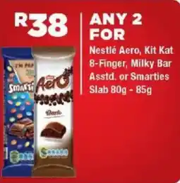OK Express Nestlé Aero, Kit Kat 8-Finger, Milky Bar Asstd. or Smarties Slab offer
