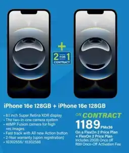 Incredible Connection iPhone 16e 128GB + iPhone 16e 128GB offer