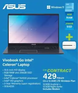 Incredible Connection ASUS Vivobook Go Intel Celeron Laptop offer