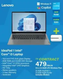 Incredible Connection Lenovo IdeaPad 1 Intel Core i3 Laptop offer