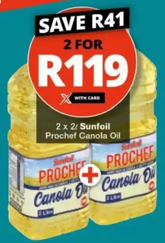 Checkers Sunfoil Prochef Canola Oil offer