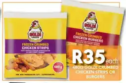 OBC Meat & Chicken Goldi crumbed chicken strips or burgers offer