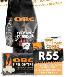 OBC Meat & Chicken Obc charcoal or briquettes & obc firelighters offer