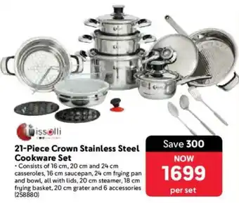 Makro Tissolli Crown Stainless Steel Cookware Set offer