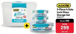 Makro ADDIS 4 Side Lock Glass Storage Set offer