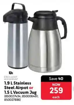 Makro Stainless Steel Airpot or Vacuum Jug offer