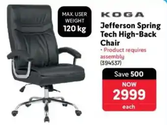 Makro KOGA Jefferson Spring Tech High-Back Chair offer