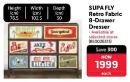Makro SUPA FLY Retro Fabric 8-Drawer Dresser offer