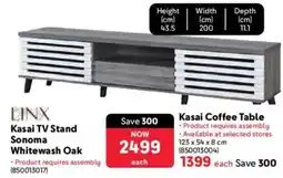 Makro LINX Kasai TV Stand Sonoma Whitewash Oak offer