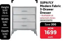 Makro SUPA FLY Modern Fabric 3-Drawer Dresser offer
