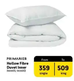 Makro PRIMARIES Hollow Fibre Duvet Inner offer