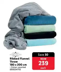 Makro HOME LIVING Ribbed Flannel Throw offer