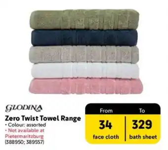 Makro GLODINA Zero Twist Towel Range offer