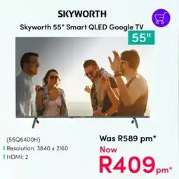 Teljoy Skyworth 55" Smart QLED Google TV offer