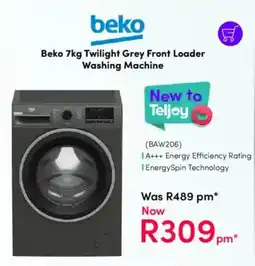 Teljoy Beko Twilight Grey Front Loader Washing Machine offer