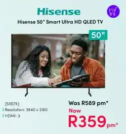 Teljoy Hisense 50" Smart Ultra HD QLED TV offer