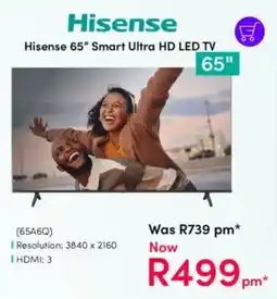 Teljoy Hisense 65" Smart Ultra HD LED TV offer