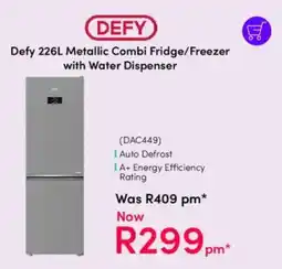 Teljoy Defy Metallic Combi Fridge/ Freezer with Water Dispenser offer