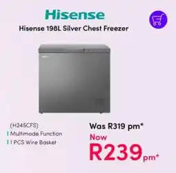 Teljoy Hisense Silver Chest Freezer offer