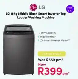 Teljoy LG Middle Black Smart Inverter Top Loader Washing Machine offer