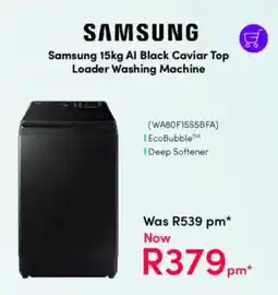 Teljoy Samsung AI Black Caviar Top Loader Washing Machine offer
