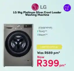 Teljoy LG Platinum Silver Front Loader Washing Machine offer