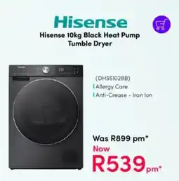 Teljoy Hisense Black Heat Pump Tumble Dryer offer
