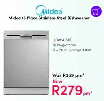 Teljoy Midea 13 Place Stainless Steel Dishwasher offer