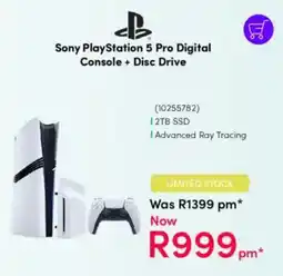Teljoy Sony PlayStation 5 Pro Digital Console + Disc Drive offer