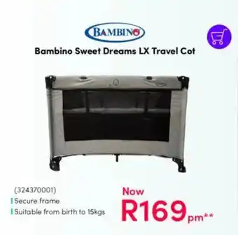 Teljoy Bambino Sweet Dreams LX Travel Cot offer