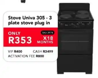 Astra Furnishers Stove Univa 305 3 plate stove plug in offer