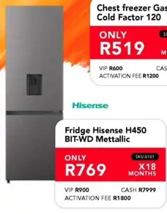 Astra Furnishers Fridge Hisense H450 BIT-WD Mettallic offer