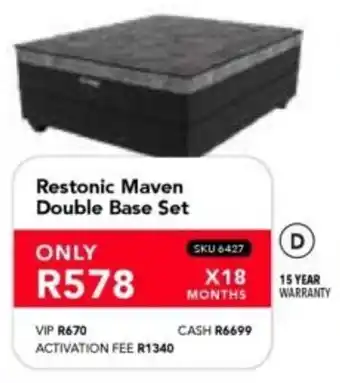 Astra Furnishers Restonic Maven Double Base Set offer