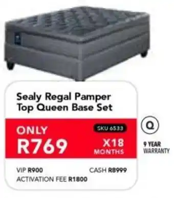 Astra Furnishers Sealy Regal Pamper Top Queen Base Set offer