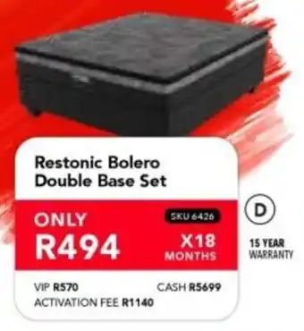 Astra Furnishers Restonic Bolero Double Base Set offer