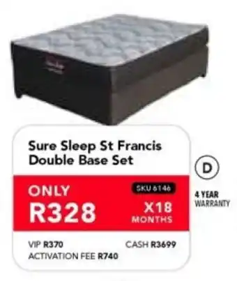 Astra Furnishers Sure Sleep St Francis Double Base Set offer