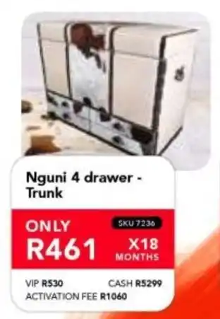 Astra Furnishers Nguni 4 drawer Trunk offer
