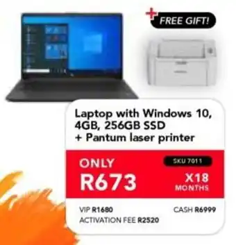 Astra Furnishers Laptop with Windows 10, 4GB, 256GB SSD + Pantum laser printer offer