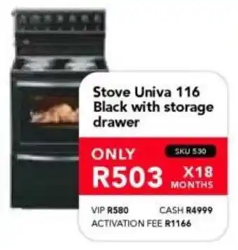Astra Furnishers Univa Stove 116 Black with storage drawer offer