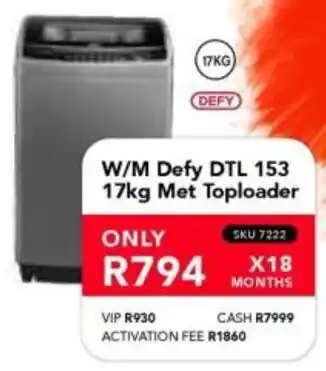 Astra Furnishers DEFY W/M DTL 153 Met Toploader offer