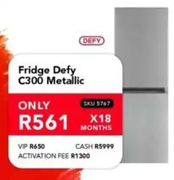 Astra Furnishers DEFY Fridge C300 Metallic offer