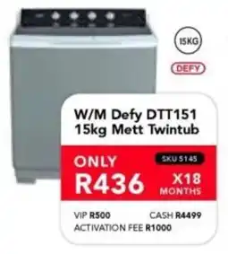 Astra Furnishers DEFY W/M DTT151 Mett Twintub offer