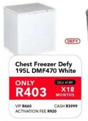 Astra Furnishers DEFY Chest Freezer DMF470 White offer