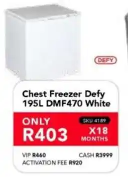 Astra Furnishers DEFY Chest Freezer DMF470 White offer